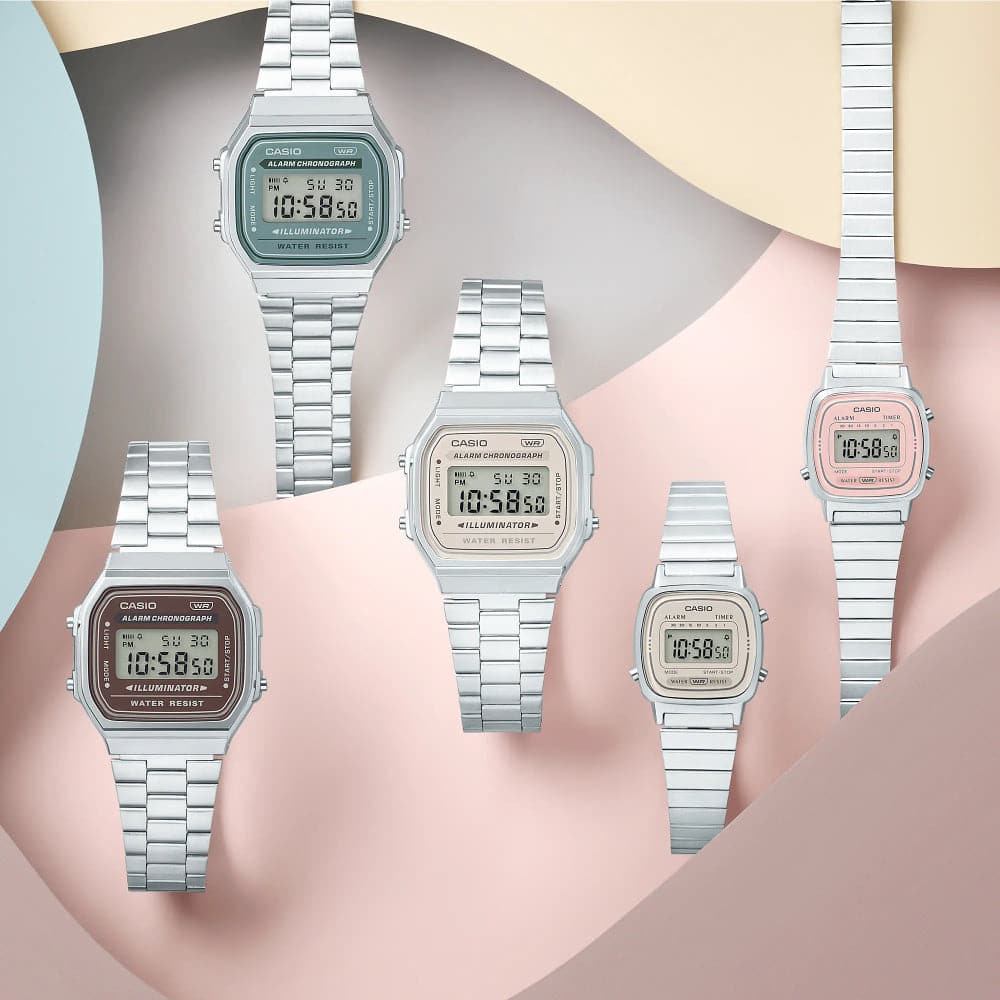 Casio General Digital Silver Stainless Steel Strap Unisex Watch A168WA-8AYDF