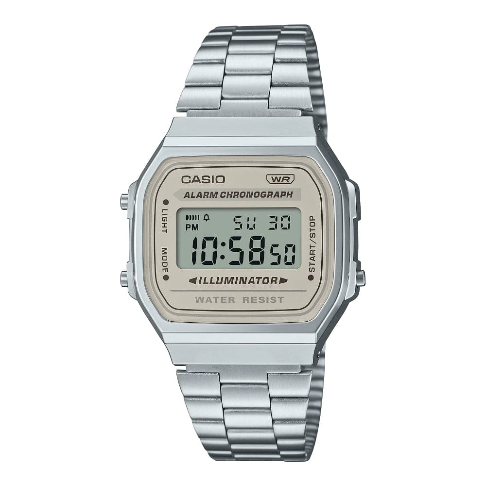 Casio General Digital Silver Stainless Steel Strap Unisex Watch A168WA-8AYDF