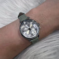 Abiu Analog Green Leather Strap Women Watch AB-6118-S-GN-L