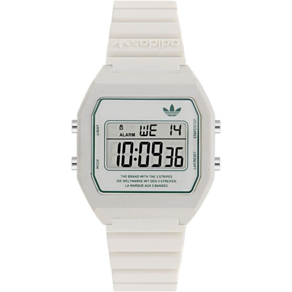 Adidas Digital White Resin Strap Unisex Watch AOST23557