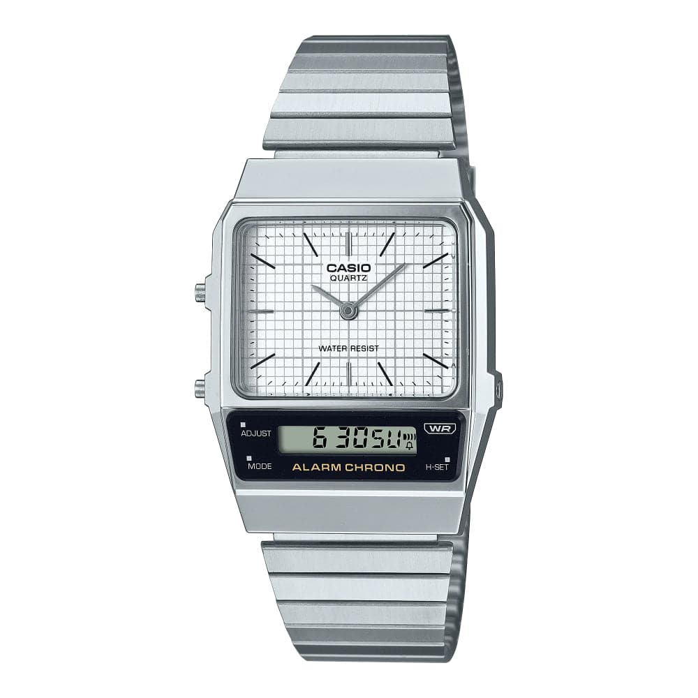 Casio General Digital-Analogue Silver Dial and Resin Strap Unisex Watch AQ-800E-7A-P
