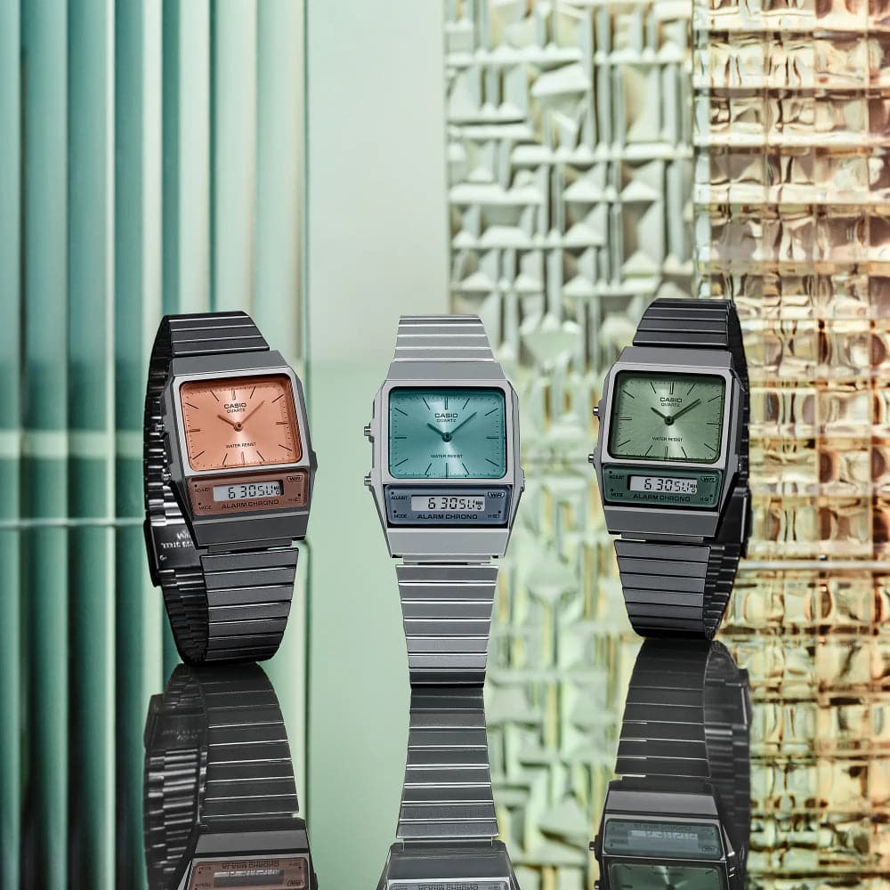 Casio Vintage Black Stainless Steel Strap Unisex Watch AQ-800ECGG-3ADF