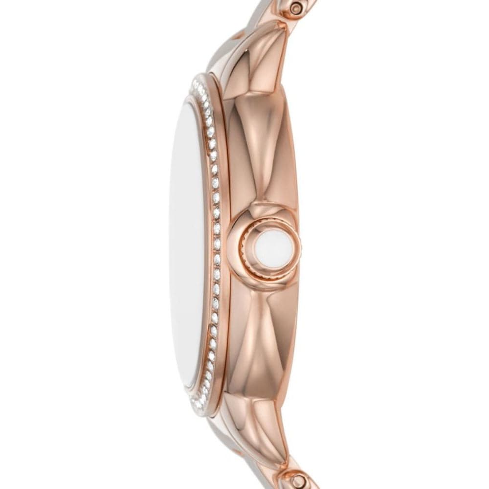 Emporio Armani Silver Dial Rose Gold Stainless Steel Strap Women Watch AR11523
