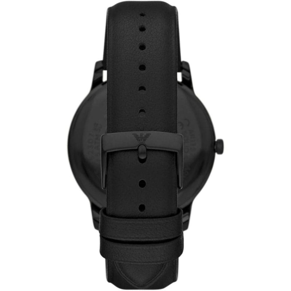 Emporio Armani Black Dial Leather Strap Men Watch AR11573