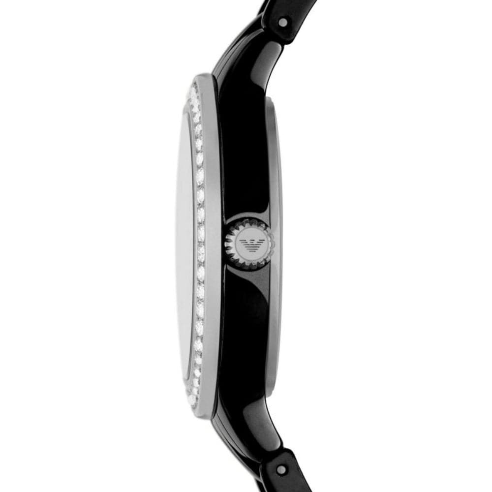 Emporio Armani Black Dial Stainless Steel Women Watch AR70008