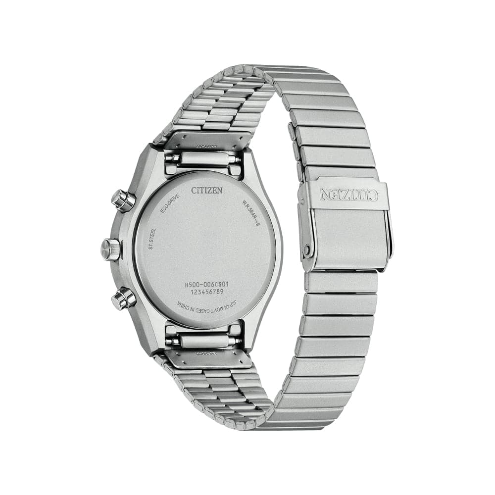 Citizen Eco-Drive Black Dial Silver Stainless Steel Strap Men Watch AT2540-57E