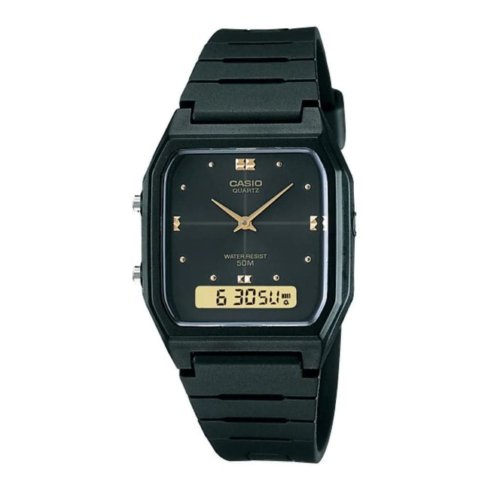 Casio General Black Dial Resin Strap Unisex Watch AW-48HE-1AVDF-P