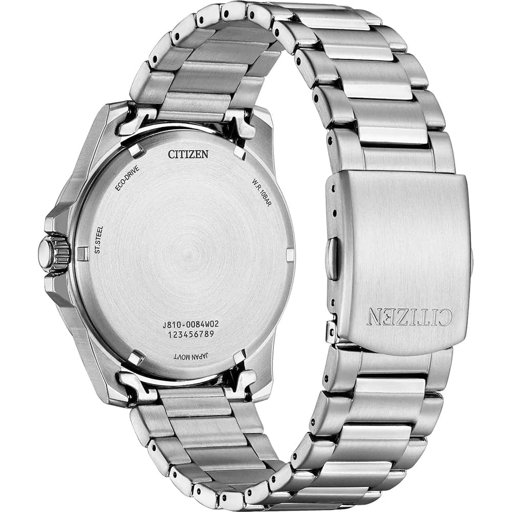 Citizen Eco-Drive Green Dial Silver Stainless Steel Strap Men Watch AW1811-82X