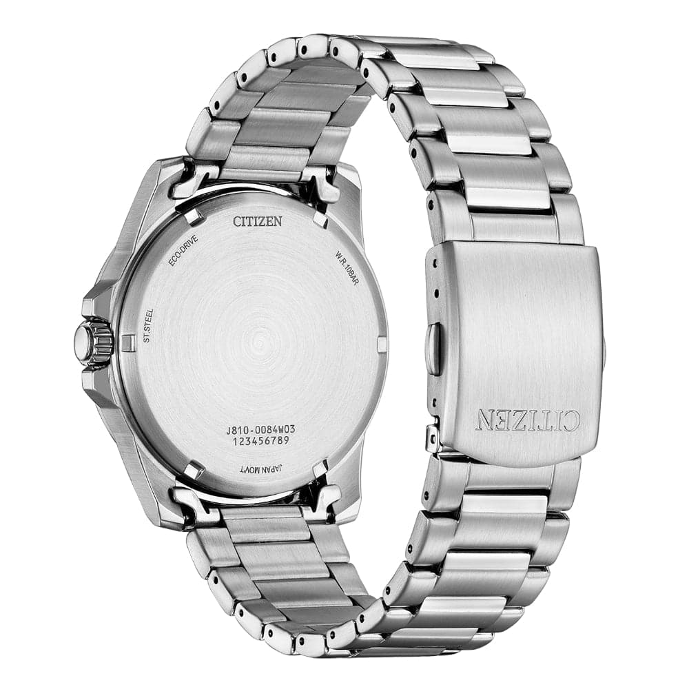 Citizen Eco-Drive Silver Stainless Steel Strap Men Watch AW1816-89X