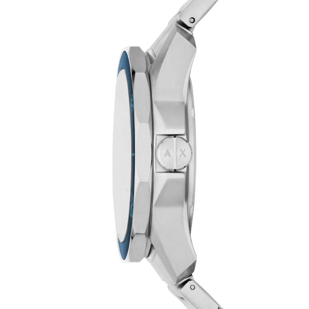 Armani Exchange Blue Dial Silver Stainless Steel Strap Men Watch AX1950