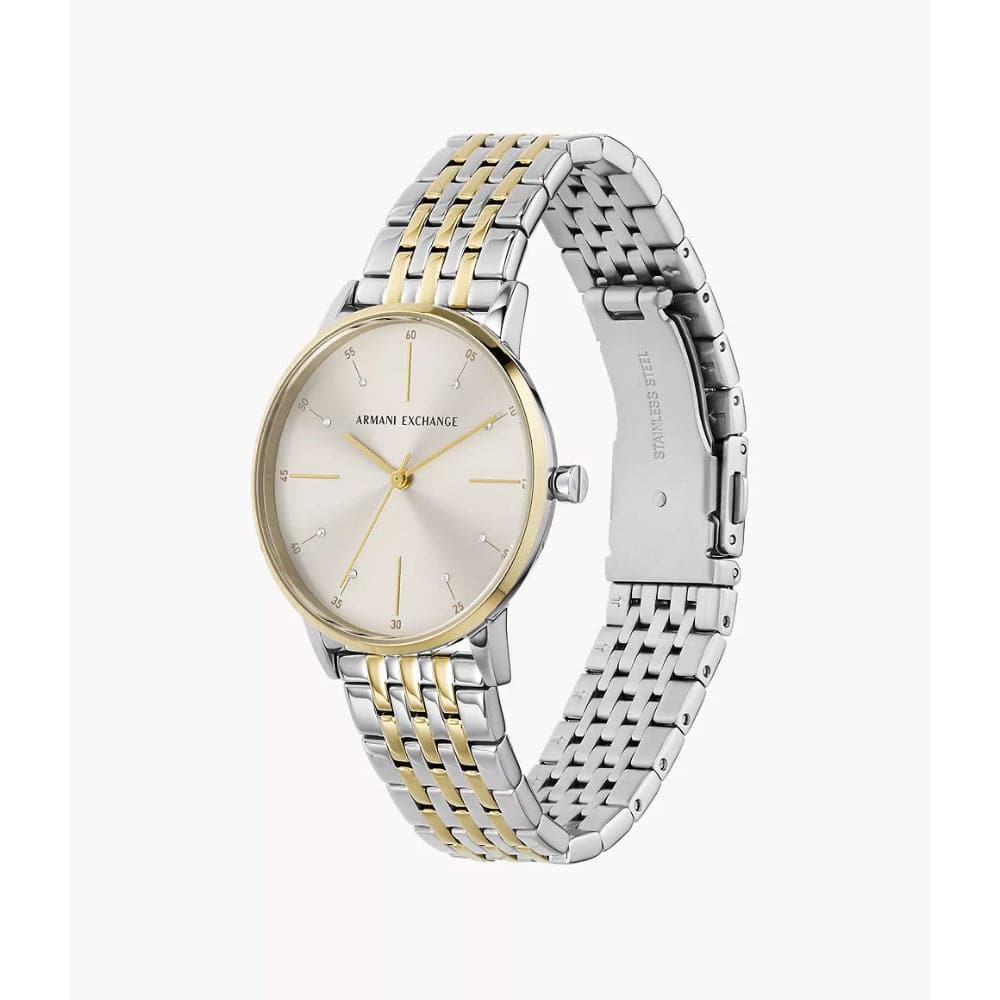 Armani Exchange Two-Tone Stainless Steel Strap Women Watch AX5595