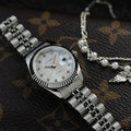 Aries Gold Silver Stainless Steel Strap Women Watch B 1069 S-12S