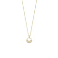 Cubic Zirconia Pave Circle Pendant Necklace in 9kt Yellow Gold