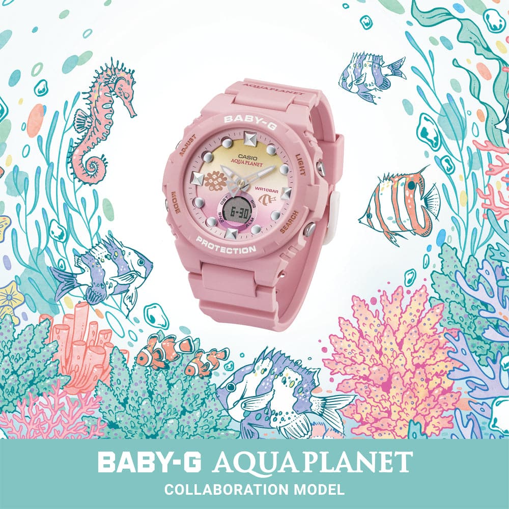 Casio Baby-G Digital-Analogue Pink Resin Strap Women Watch BGA-320AQ-4ADR