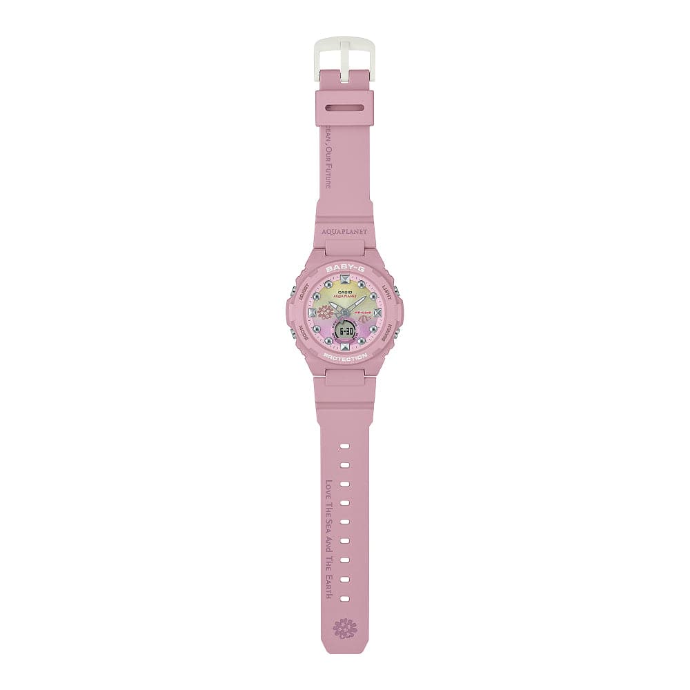 Casio Baby-G Digital-Analogue Pink Resin Strap Women Watch BGA-320AQ-4ADR