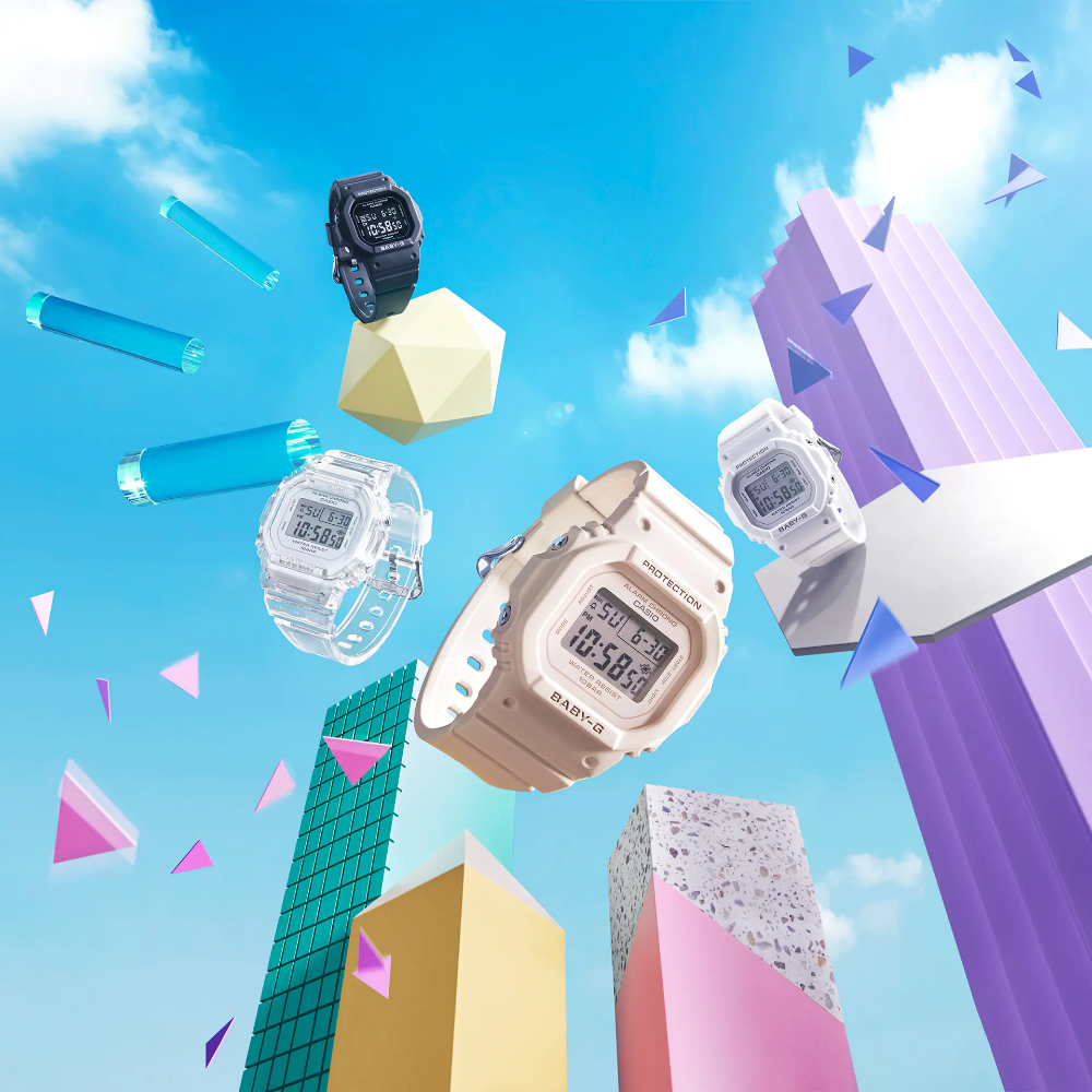 Casio Baby-G Digital White Resin Strap Women Watch BGD-565-7DR-P