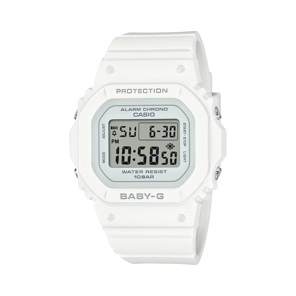 Casio Baby-G Digital White Resin Strap Women Watch BGD-565-7DR-P