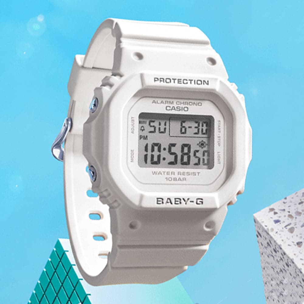 Casio Baby-G Digital White Resin Strap Unisex Watch BGD-565U-7DR