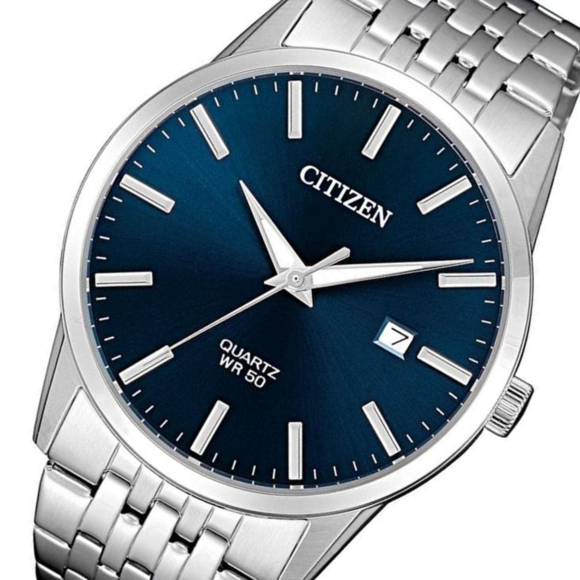 CITIZEN BI5000-87L BLUE DIAL STAINLESS STEEL BRACELET STRAP MEN'S WATCH