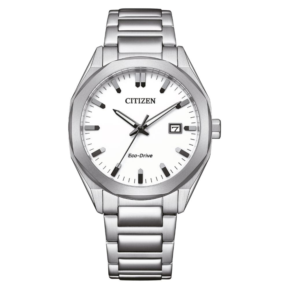 Citizen Eco-Drive White Dial Silver Stainless Steel Strap Men Watch BM7620-83A