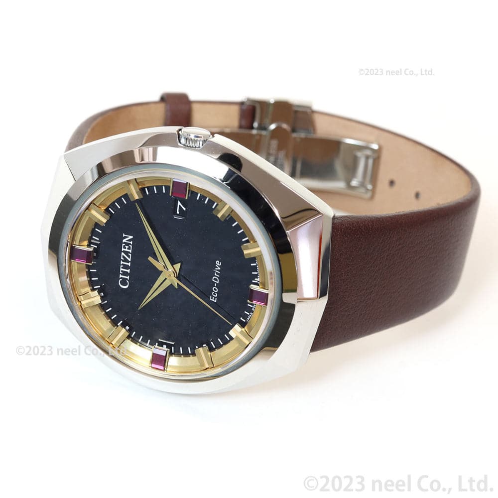 Citizen Eco-Drive Black Dial Brown Leather Strap Men Watch BN1010-05E