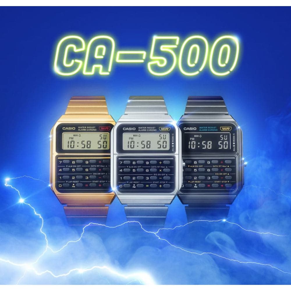 Casio General Digital Black Resin Strap Unisex Watch CA-500WEGG-1BDF-P