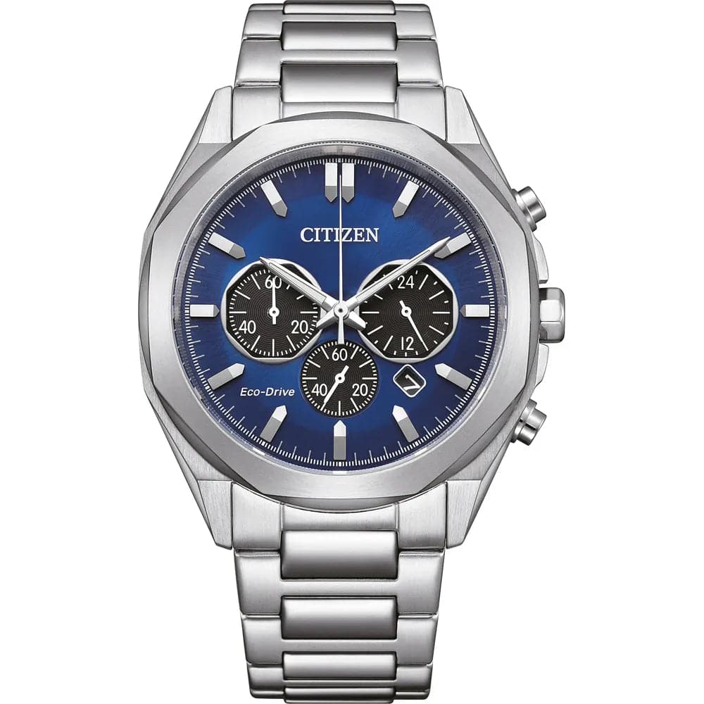 Citizen Eco-Drive Blue Dial Silver Stainless Steel Strap Men Watch CA4590-81L