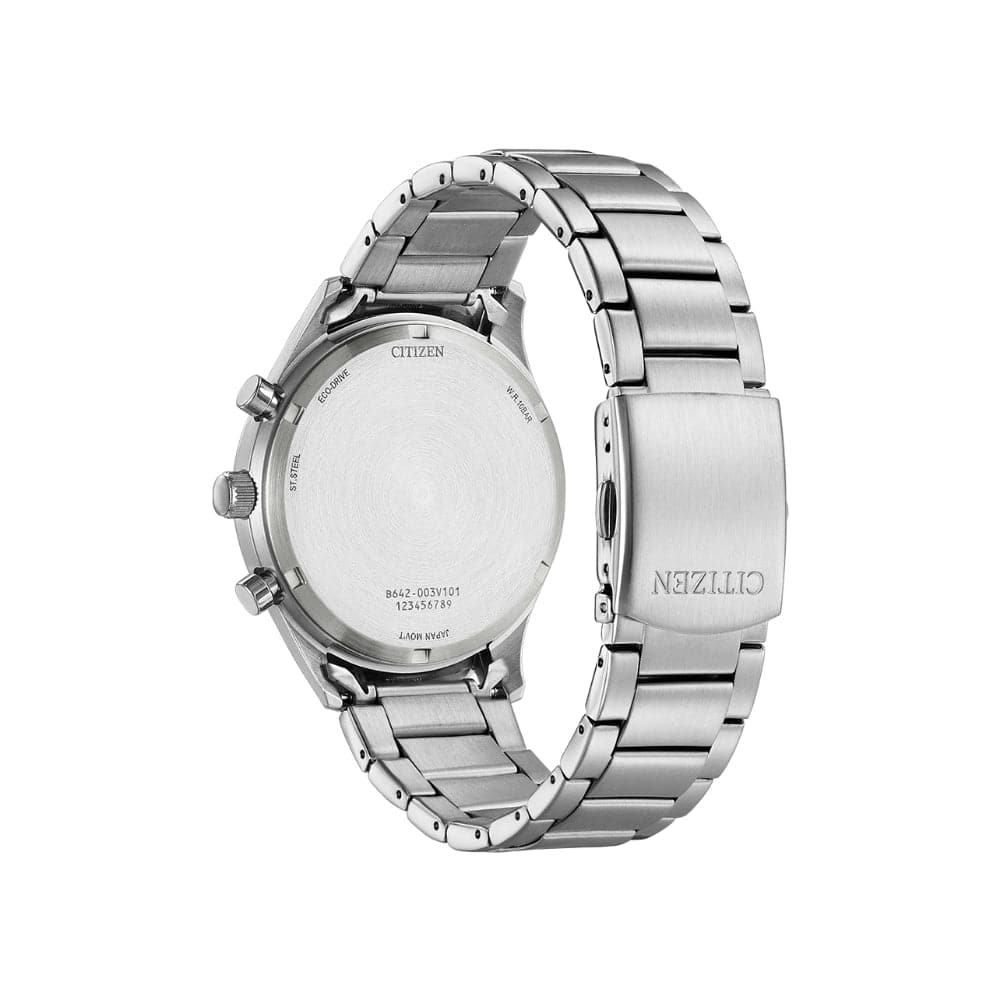 Citizen Eco-Drive Chronograph Silver Stainless Steel Strap Men Watch CA7028-81L