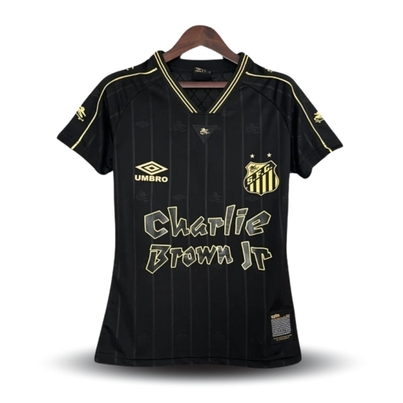 Santos 24/25 Charlie Brown Jr Women's Jersey - Black - Fan Version