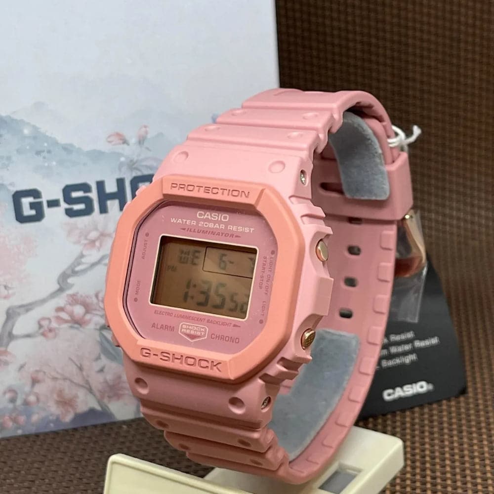 Casio G-Shock Digital Pink Resin Strap Women Watch DW-5610SL-4A4DR