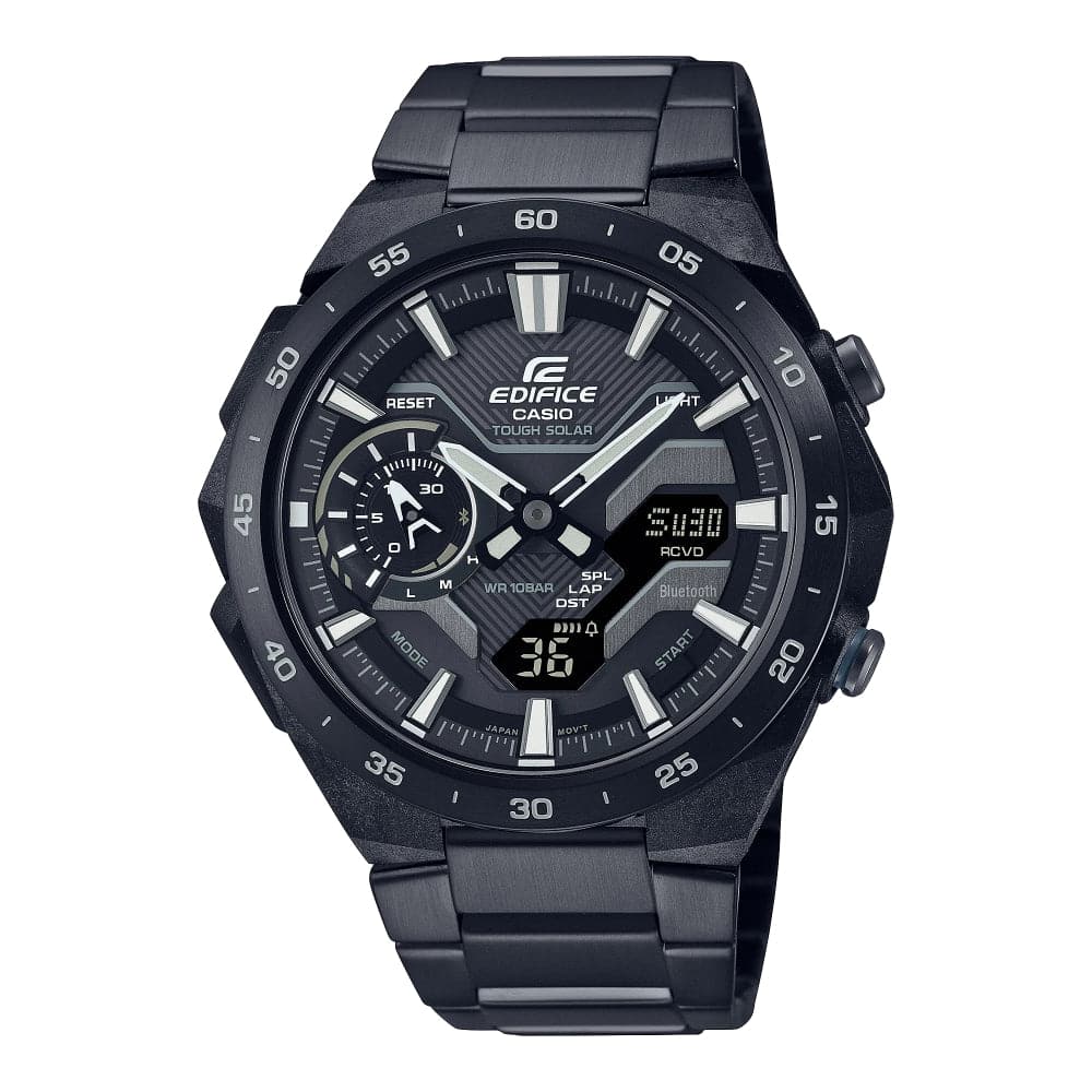 Casio Edifice Black Dial & Stainless Steel Strap Men Watch ECB-2200DC-1ADF