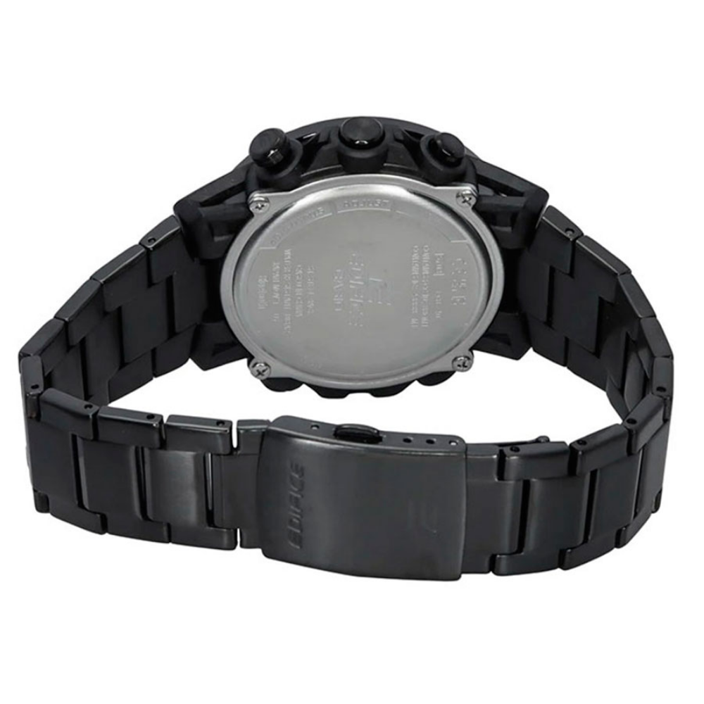 Casio Edifice Black Dial Stainless Steel Strap Men Watch ECB-40BK-1ADF