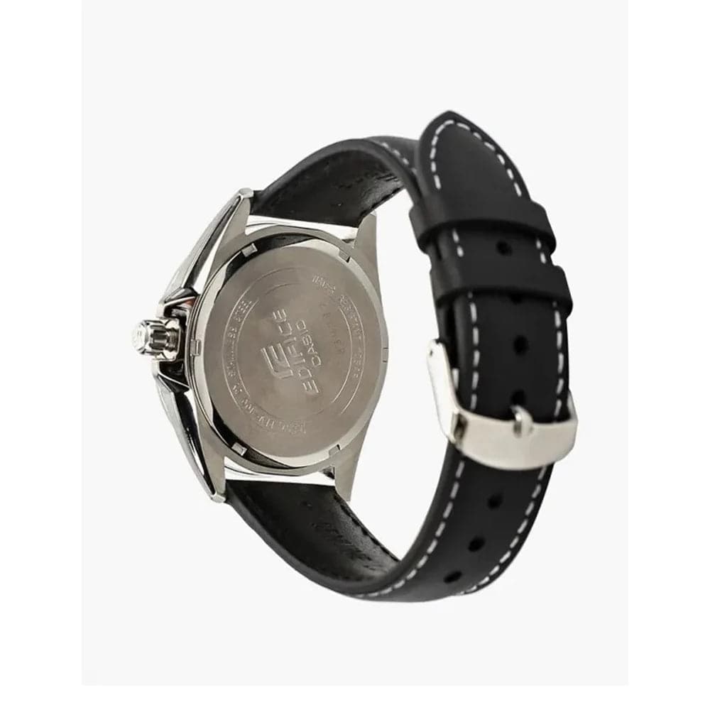 Casio Edifice Black Leather Strap Men Watch EFV-100L-1AVUDF-P