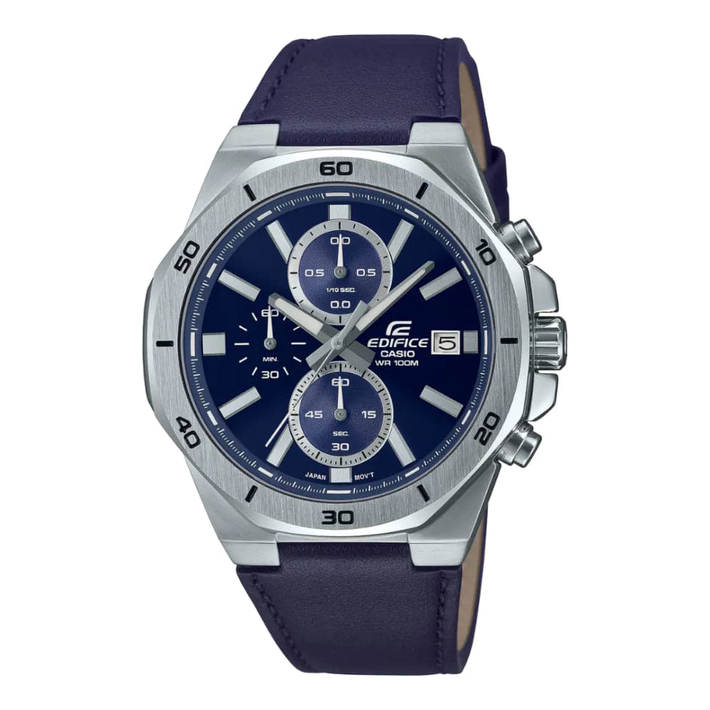 Casio Edifice Standard Chronograph Leather Band Men Watch EFV-640L-2AVUDF-P