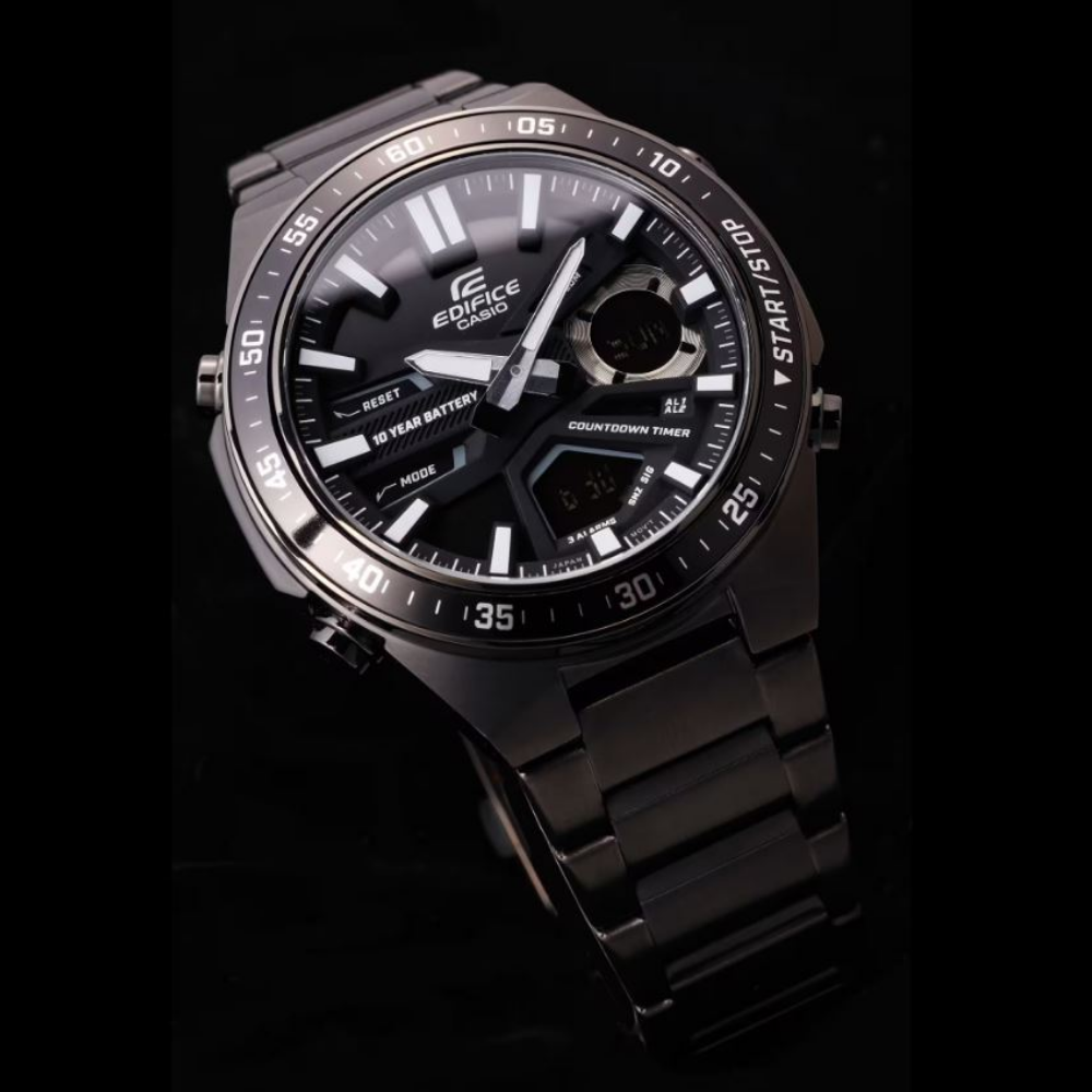 Casio Edifice Black Dial Stainless Steel Strap Men Watch EFV-C110DC-1ADF