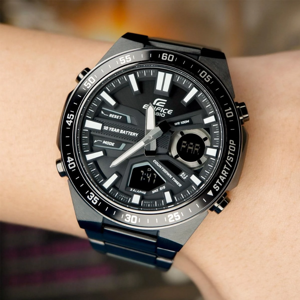 Casio Edifice Black Dial Stainless Steel Strap Men Watch EFV-C110DC-1ADF