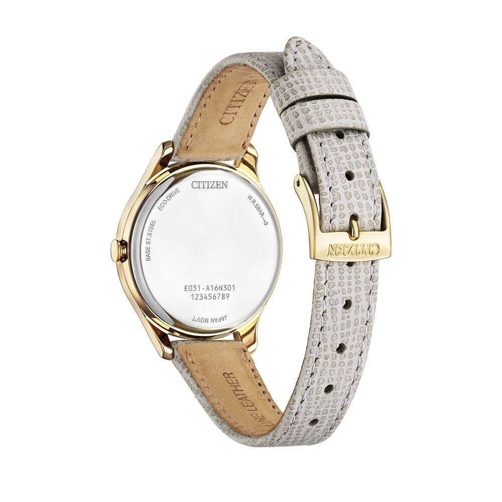 Citizen Eco-Drive Brown Leather Strap Women Watch EM0509-10A