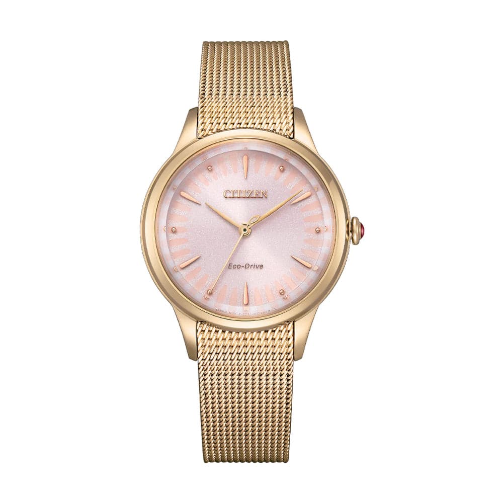 Citizen Eco-Drive Gold Stainless Steel Strap Women Watch EM0818-82X