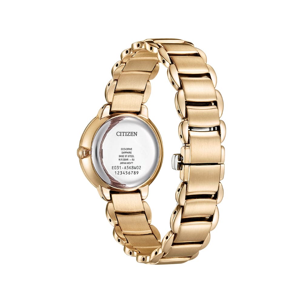Citizen Eco-Drive Rose Gold Stainless Steel Strap Women Watch EM0929-81Y