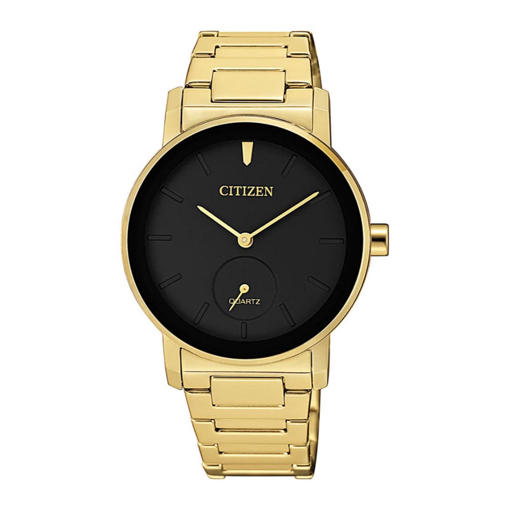 CITIZEN EQ9062-58E BLACK DIAL GOLD STAINLESS STEEL BRACELET STRAP WOMEN'S WATCH