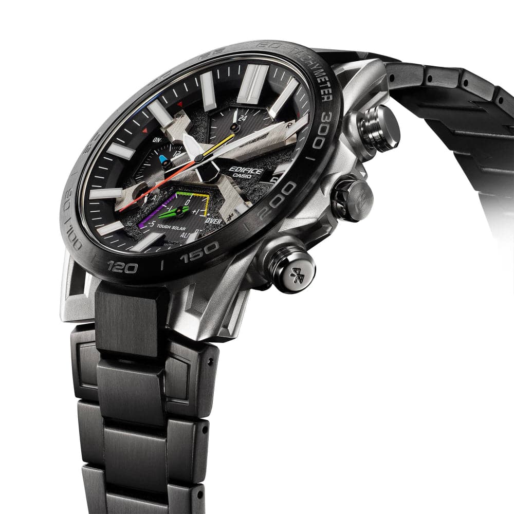 Casio Edifice Black Dial Silver Stainless Steel Strap Men Watch EQB-2000DC-1ADR