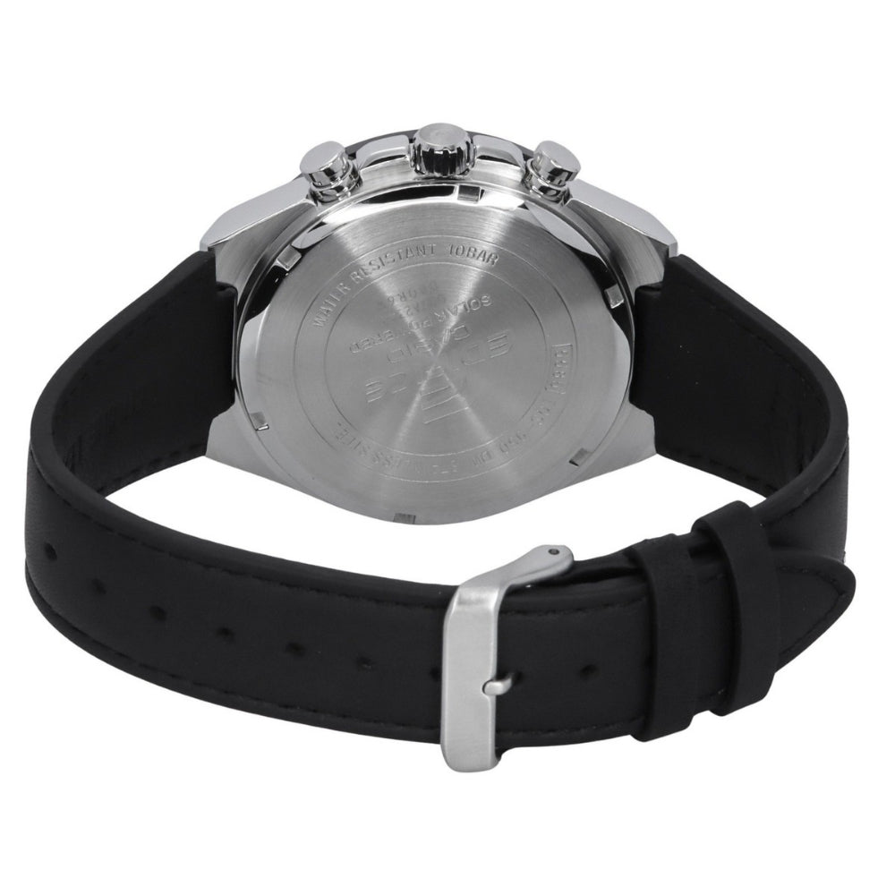 Casio Edifice Red Dial Black Leather Strap Men Watch EQS-950BL-5AVUDF