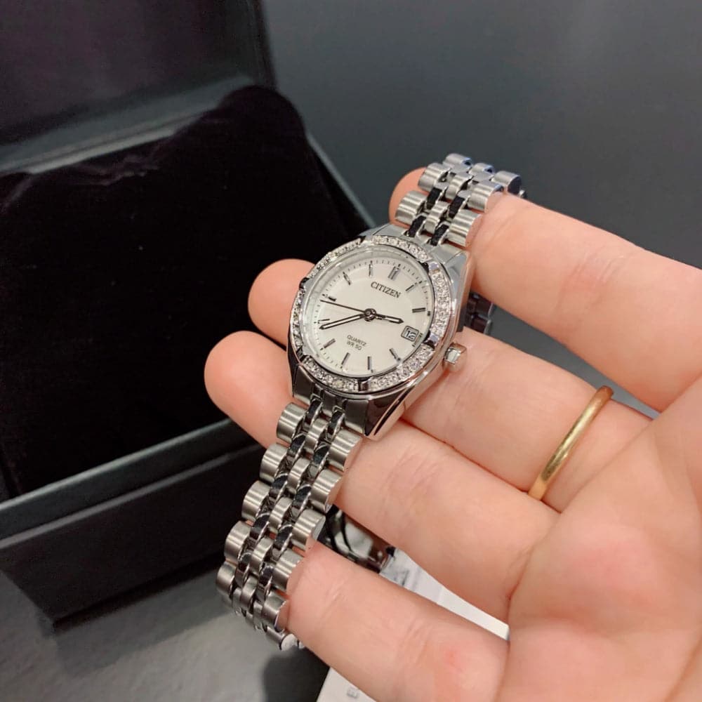 Citizen Silver Dial & Stainless Steel Strap Women Watch EU6060-55D