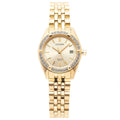 CITIZEN EU6062-50P GOLD DIAL CRYTAL CASE GOLD STAINLESS STEEL BRACELET STRAP WOMEN'S WATCH
