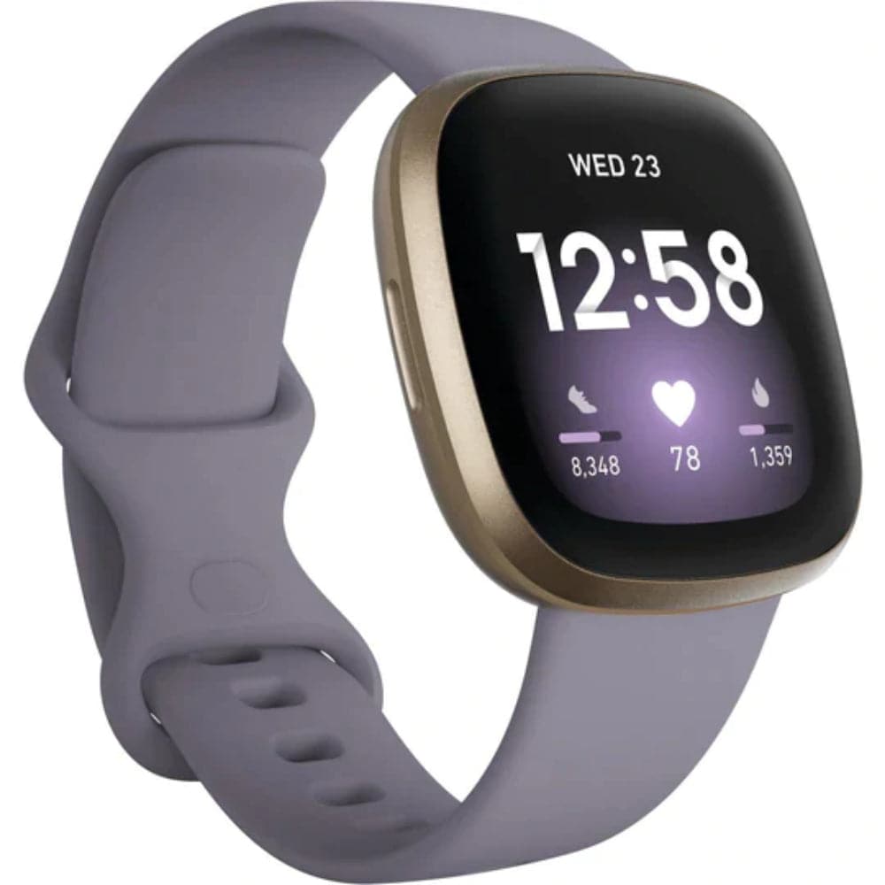 Fitbit Versa 3 Soft Gold/Thistle Silicone Strap Unisex Smartwatch FB511GLGY