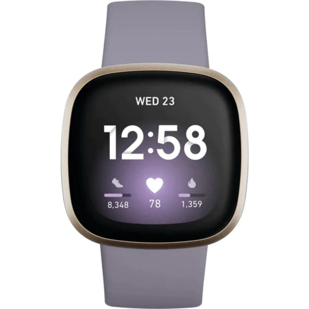 Fitbit Versa 3 Soft Gold/Thistle Silicone Strap Unisex Smartwatch FB511GLGY