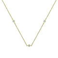 Round Bezel Cubic Zirconia Station Necklace in Silver Filled 9kt Yellow Gold
