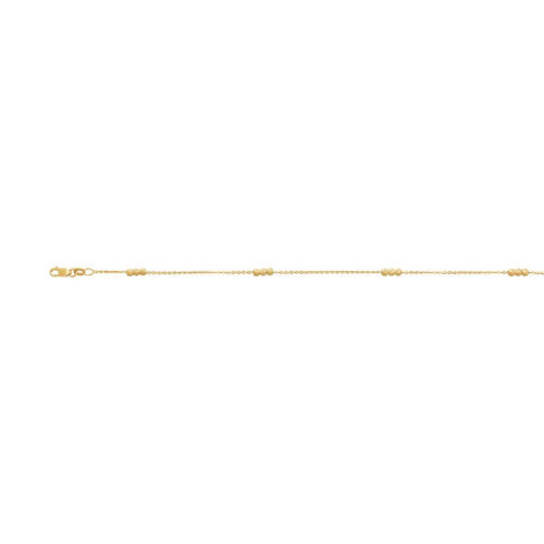 9kt Yellow Gold Silver Infused Diamond Cut Balls Cable Link Chain Necklace 45cm