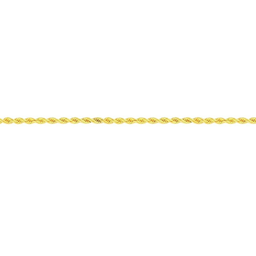 9kt Yellow Gold Silver Filled Rope Necklace 45cm