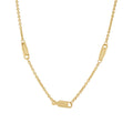 47cm 9kt Yellow Gold Silver Infused Necklace with Bars